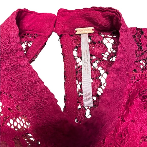 Free People Tell Tale Lace Tunic Dress in Raspberry Size XS - Picture 13 of 14